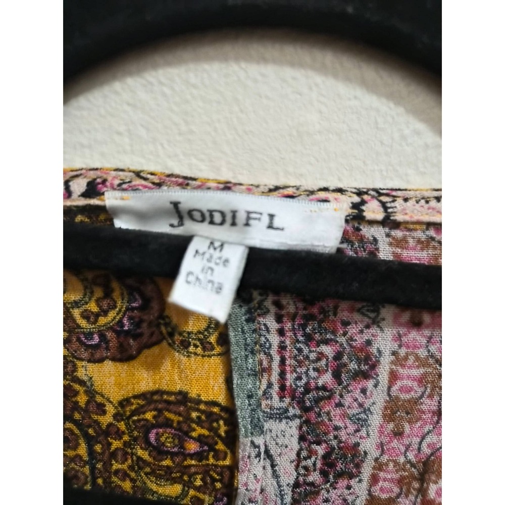 Jodifl Kimono Duster Long Patchwork Boho Oversized Open Front Cardigan Medium - Picture 3 of 4